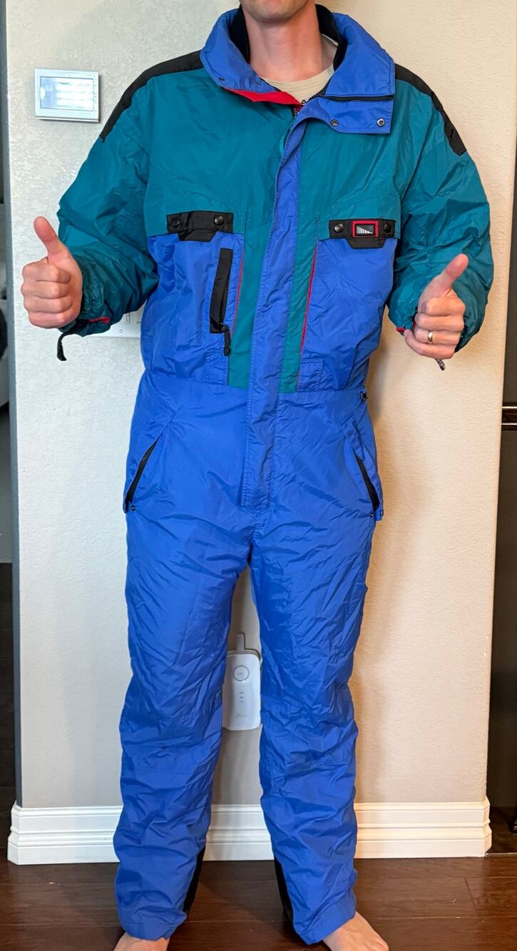 Vintage Inside Edge Mens Ski Suit XL Blue